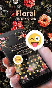Imagen Emoji teclado GO tema floral