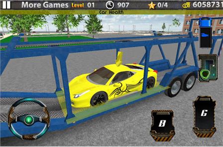 3D Car transport trailer truck image